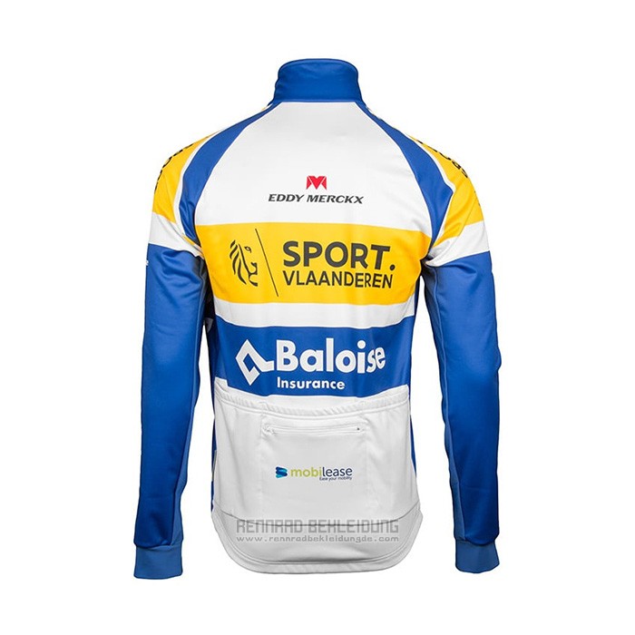2018 Fahrradbekleidung Sport Vlaanderen-baloise Blau Wei Gelb Trikot Langarm und Tragerhose - zum Schließen ins Bild klicken